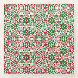 Dessous-de-verre En Verre Motif Kaleidoscope de Noël