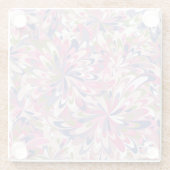 Dessous-de-verre En Verre Motif lumineux abstrait avec la fleur rose (Dos)