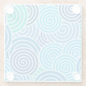 Dessous-de-verre En Verre Motif moderne à spirale bleue (Dos)