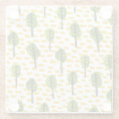 Dessous-de-verre En Verre Motif Naïve Green Black Tree (Dos)