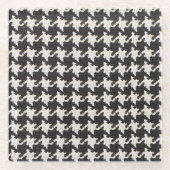 Dessous-de-verre En Verre Motif noir blanc Houndstooth (Devant)