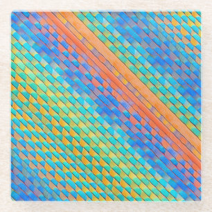 Dessous-de-verre En Verre Motif numérique tissé Abstrait coloré