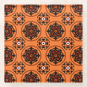 Dessous-de-verre En Verre Motif orange de Suzani