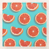 Dessous-de-verre En Verre Motif orange juteux doux (Devant)