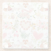 Dessous-de-verre En Verre motif ornements mariages (Dos)