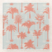 Dessous-de-verre En Verre Motif Pastel Palm Tree (Devant)