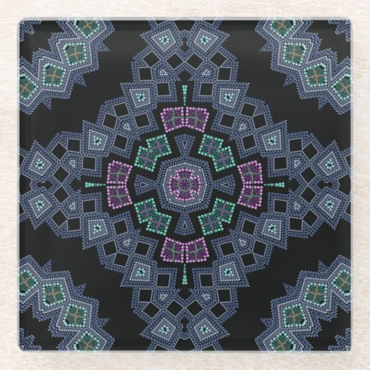 Dessous-de-verre En Verre Motif perlé (Devant)