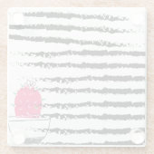 Dessous-de-verre En Verre Motif rayé Cactus rose (Dos)