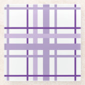 Dessous-de-verre En Verre Motif rayures violettes (Devant)