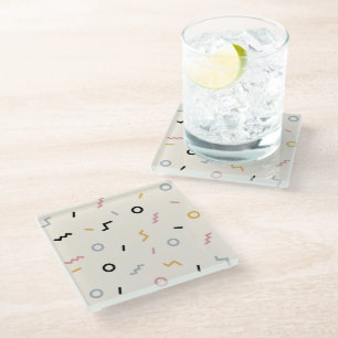 Dessous-de-verre En Verre Motif Retro Squiggle