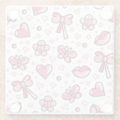 Dessous-de-verre En Verre motif romantique (Dos)