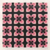 Dessous-de-verre En Verre Motif rose deux tons lumineux (Devant)