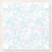 Dessous-de-verre En Verre Motif rose et bleu de chien de camouflage (Dos)