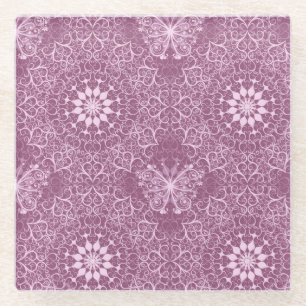 Dessous-de-verre En Verre Motif rose vintage