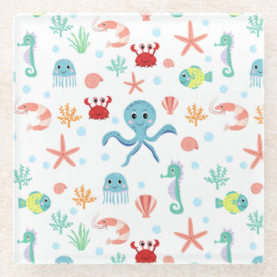 Dessous-de-verre En Verre Motif Sea World