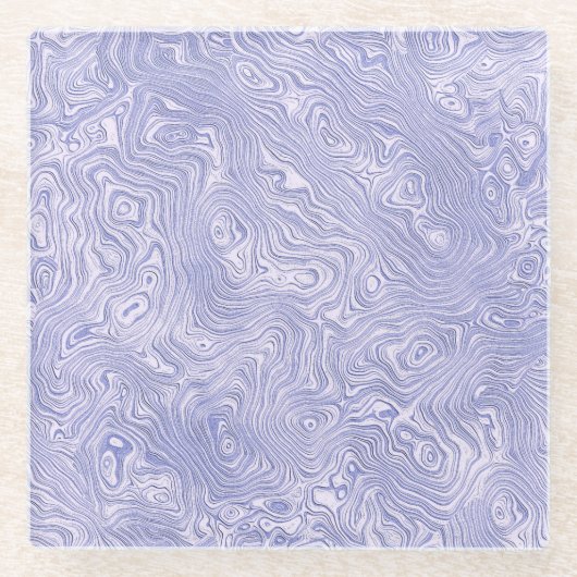 Dessous-de-verre En Verre Motif Silky Blue Moire (Devant)