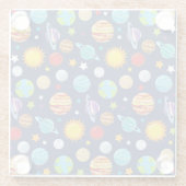 Dessous-de-verre En Verre Motif spatial, Planètes, Étoiles, Cosmos, Galaxie (Dos)