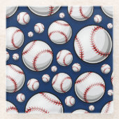 Dessous-de-verre En Verre Motif sportif de baseball (Devant)