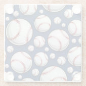 Dessous-de-verre En Verre Motif sportif de baseball (Dos)