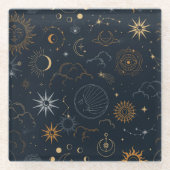 Dessous-de-verre En Verre Motif Stars & Planètes (Devant)