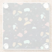 Dessous-de-verre En Verre Motif Terrazzo Noir (Dos)