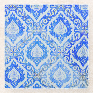 Dessous-de-verre En Verre Motif thaïlandais : église carrelée en céramique.