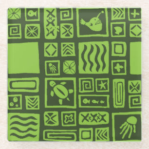 Dessous-de-verre En Verre Motif Tiki