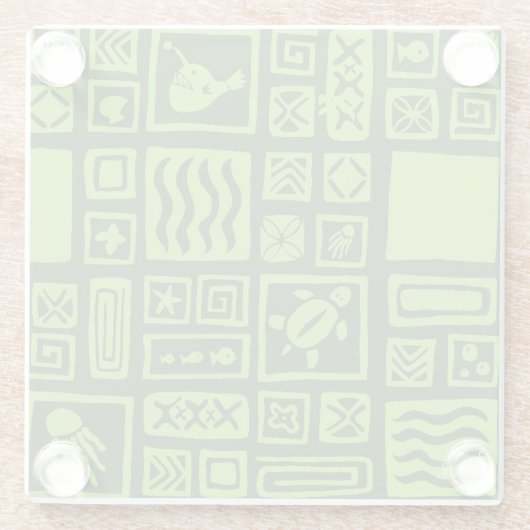 Dessous-de-verre En Verre Motif Tiki (Dos)