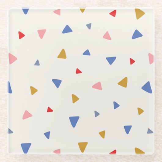 Dessous-de-verre En Verre Motif triangle à main (Devant)