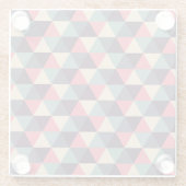 Dessous-de-verre En Verre Motif Triangle Turquoise Et Rose (Dos)