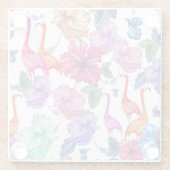 Dessous-de-verre En Verre Motif tropical d'aquarelle (Dos)