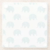Dessous-de-verre En Verre Motif Turquoise Cute Elephant (Dos)