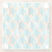 Dessous-de-verre En Verre Motif turquoise et orange de formes (Dos)