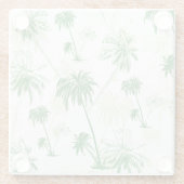 Dessous-de-verre En Verre Motif vert de palmier (Dos)