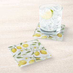 Dessous-de-verre En Verre Motif vintage Lemon Tree