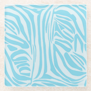 Dessous-de-verre En Verre Motif Zèbre Bleu
