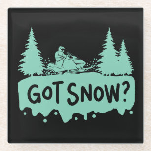 Dessous-de-verre En Verre Motoneige - Ai De La Neige Drôle Motoneige