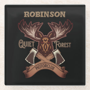 Dessous-de-verre En Verre Motorclub de forêt calme, père vélo Cool personnal