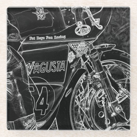 Dessous-de-verre En Verre Motorcycle 1 coastercnm (Devant)
