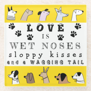 Dessous-de-verre En Verre Mots humoristiques Chien et Propriétaire d'animal 