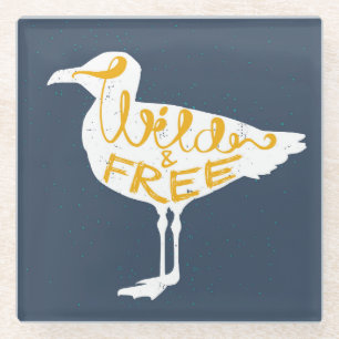 Dessous-de-verre En Verre Mouette sauvage et libre