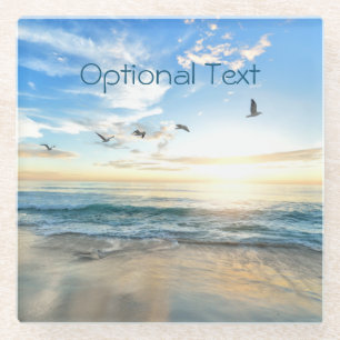 Dessous-de-verre En Verre Mouettes de plage du matin