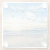 Dessous-de-verre En Verre Mouettes de plage du matin (Dos)