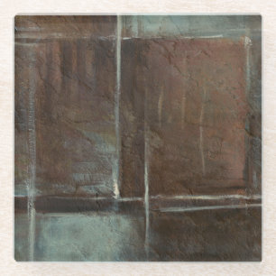 Dessous-de-verre En Verre Mur de briques rouge et gris