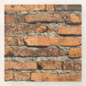 Dessous-de-verre En Verre Mur en briques antique (Devant)