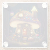 Dessous-de-verre En Verre Mushroom House Imaginaire Art (Dos)