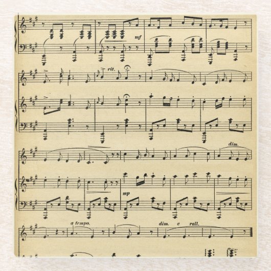 Dessous-de-verre En Verre Musique Antique Sheet (Devant)