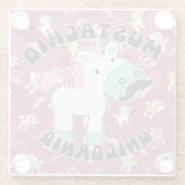 Dessous-de-verre En Verre Mustachio Unicornio ! (Dos)