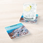 Dessous-de-verre En Verre Mykonos Grèce aquarelle peinture (Incliné)