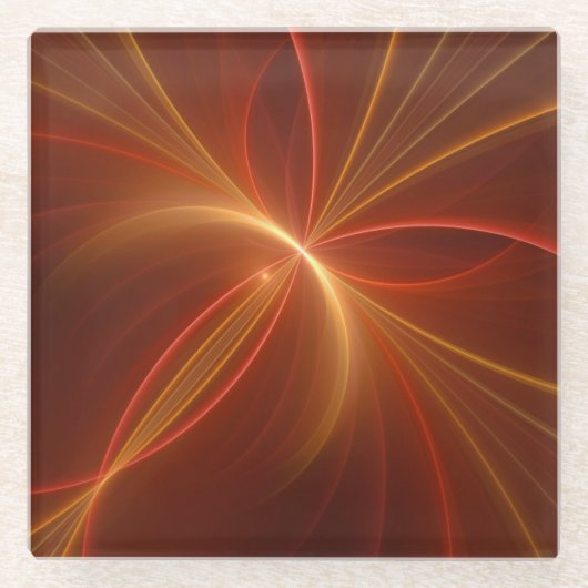 Dessous-de-verre En Verre Mystique Abstrait Fractal Art Moderne Couleurs cha (Devant)